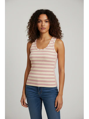 Top de Cavas REGATTA Riscas Rosa e Creme - SAHOCO