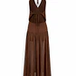 Vestido Comprido Castanho - SAHOCO  - Thumbnail 5
