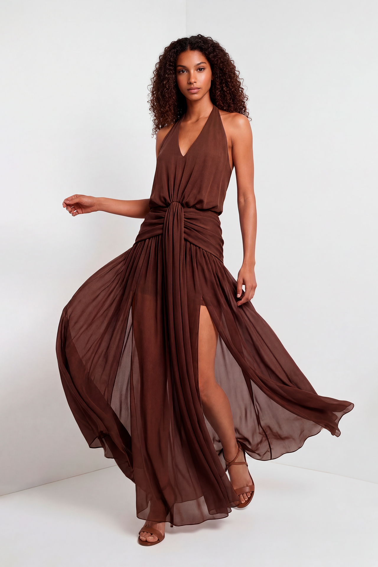 Vestido Comprido Castanho - SAHOCO  1