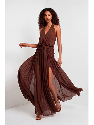 Vestido Comprido Castanho - SAHOCO 