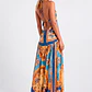 Vestido Comprido Estampado Azul - SAHOCO - Thumbnail 2