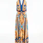 Vestido Comprido Estampado Azul - SAHOCO - Thumbnail 3