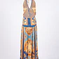 Vestido Comprido Estampado Azul - SAHOCO - Thumbnail 4