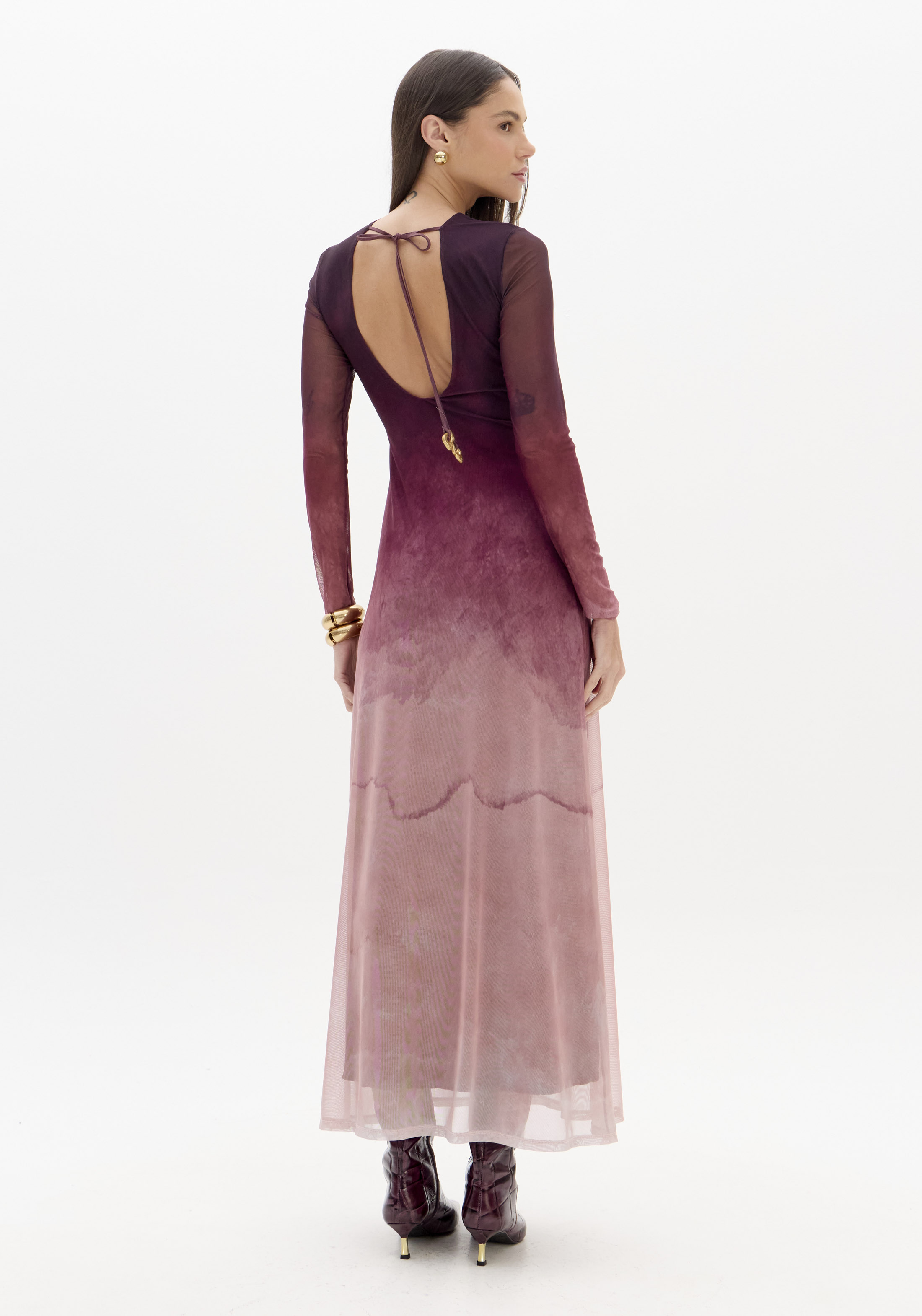Vestido Comprido WINE STAIN Bordeaux - Lança Perfume 2