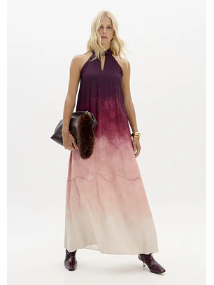 Vestido Comprido WINE STAIN Bordeaux - Lança Perfume 