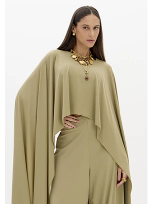Blusa Manga Capa Verde - Lança Perfume