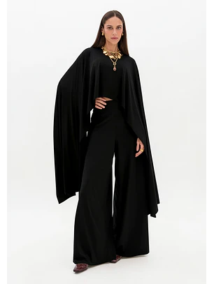 Blusa Manga Capa Preto - Lança Perfume