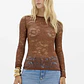 Blusa em Renda LAISE LYON Castanho - Lança Perfume   - vignette 1