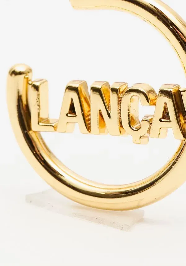 Brincos Argolas Lettering Dourado - Lança Perfume 2