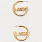 Brincos Argolas Lettering Dourado - Lança Perfume - Thumbnail 1