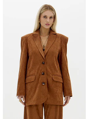 Blazer Oversized em Suede Camel - Lança Perfume 