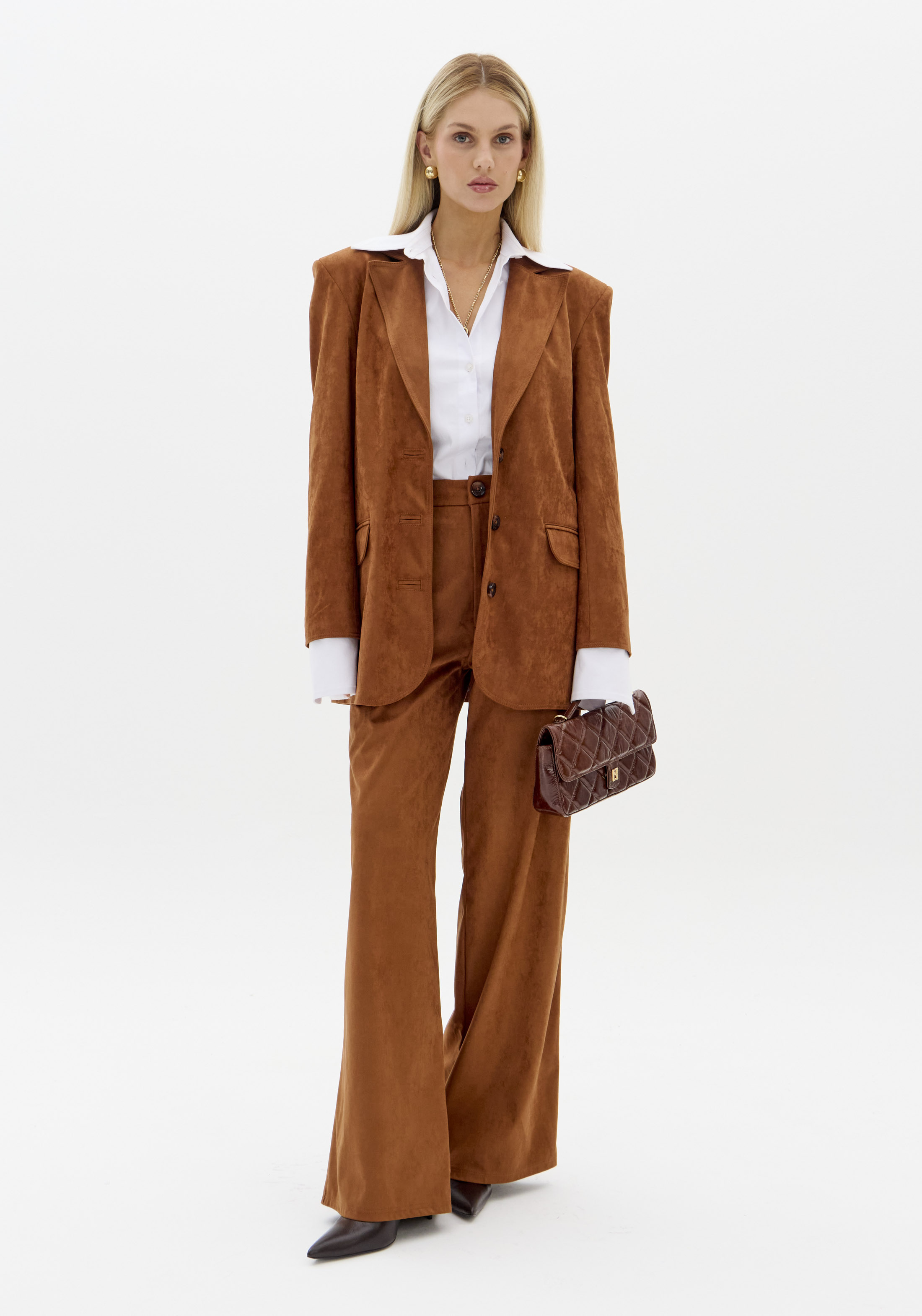 Blazer Oversized em Suede Camel - Lança Perfume  5