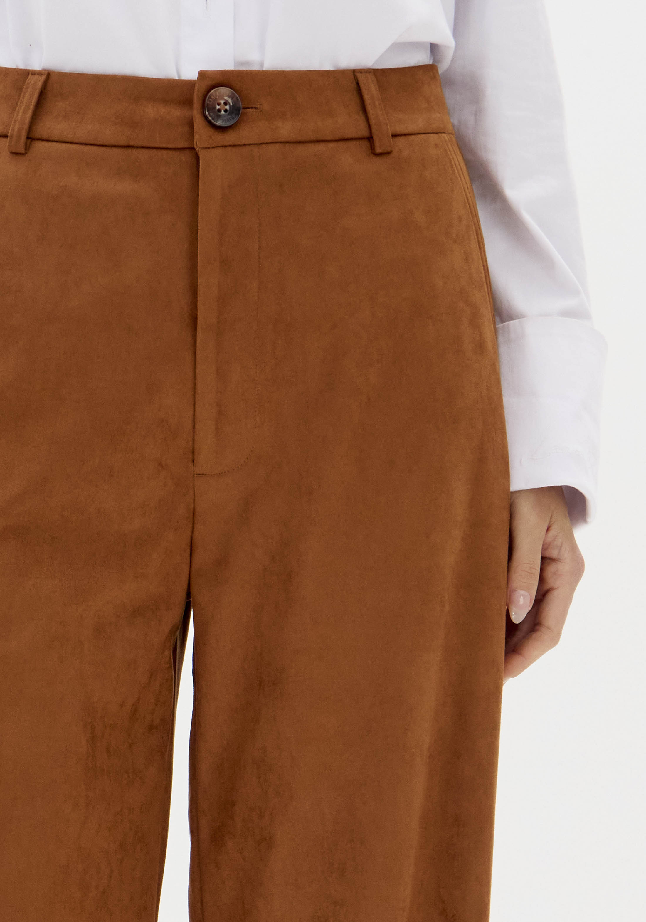 Calças Wide Leg em Suede Camel - Lança Perfume  2