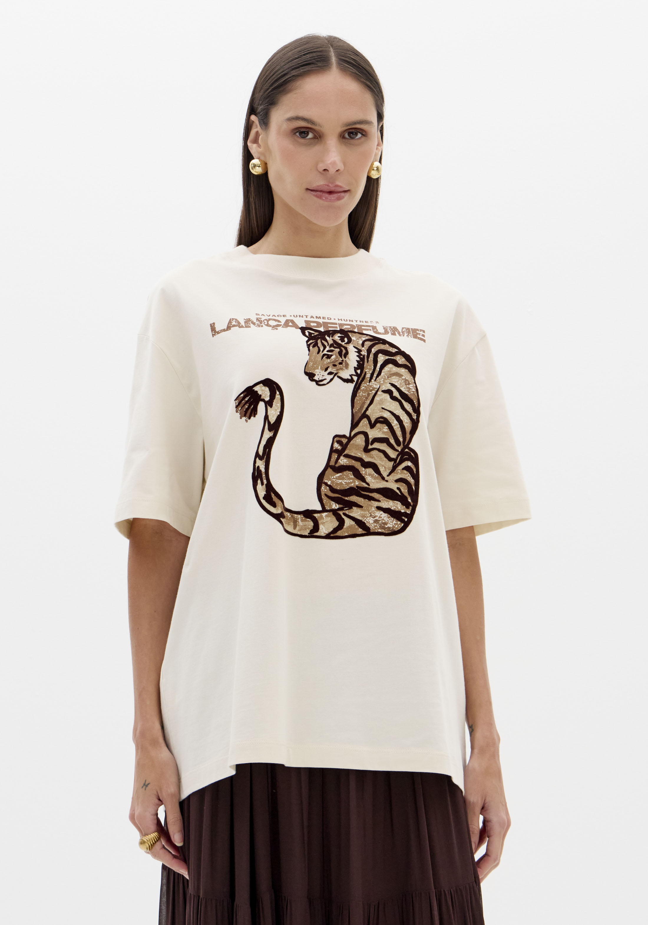 T-shirt Tigre Branco - Lança Perfume  1