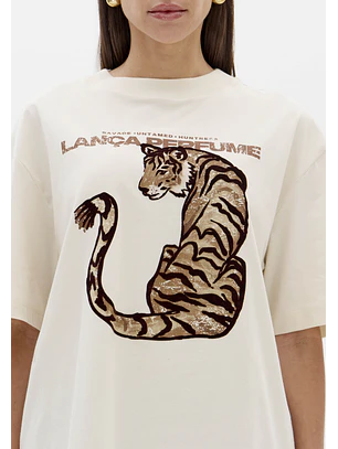 T-shirt Tigre Branco - Lança Perfume 