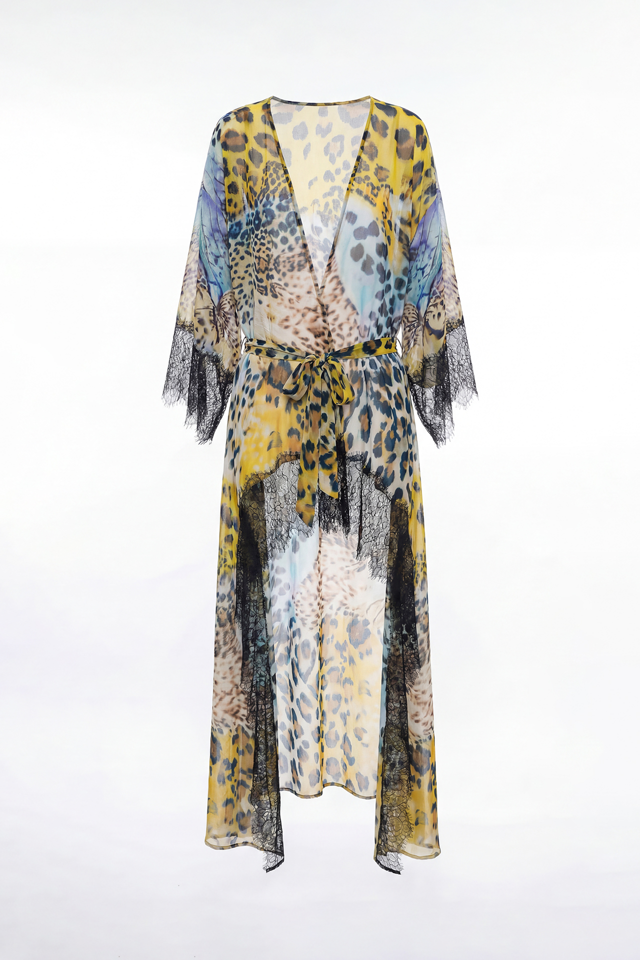 Kaftan Savana Animal Print Amarelo e Azul - SAHOCO  1