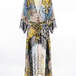 Kaftan Savana Animal Print Amarelo e Azul - SAHOCO  - Thumbnail 1