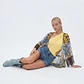 Kaftan Savana Animal Print Amarelo e Azul - SAHOCO  - Thumbnail 3