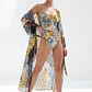 Kaftan Savana Animal Print Amarelo e Azul - SAHOCO  - Thumbnail 2