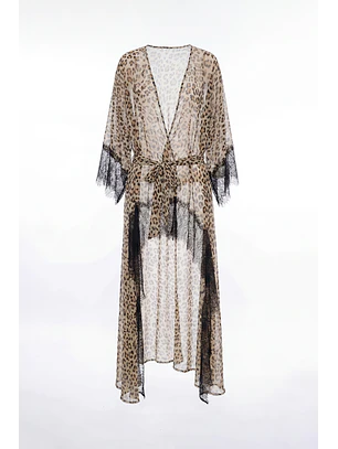 Kaftan Savana Animal Print Castanho - SAHOCO  