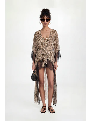 Kaftan Savana Animal Print Castanho - SAHOCO  