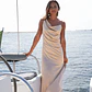 Vestido Comprido Thalassa Dourado / Bege - SAHOCO  - miniatura 1
