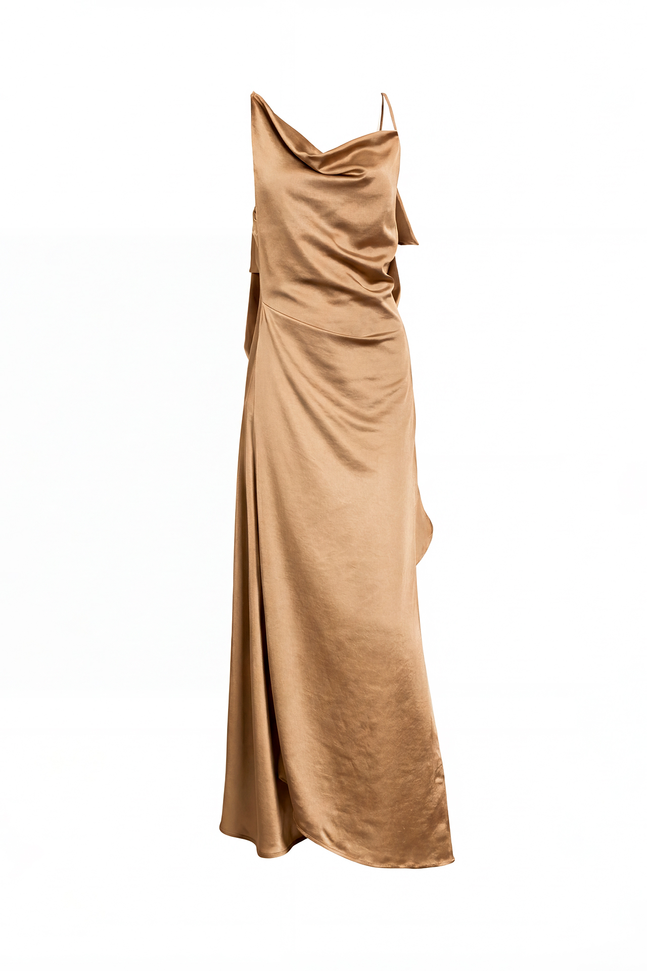 Vestido Comprido Thalassa Dourado / Bege - SAHOCO  4