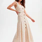 Vestido Celeste Bordado Inglês Bege - SAHOCO - miniatura 1