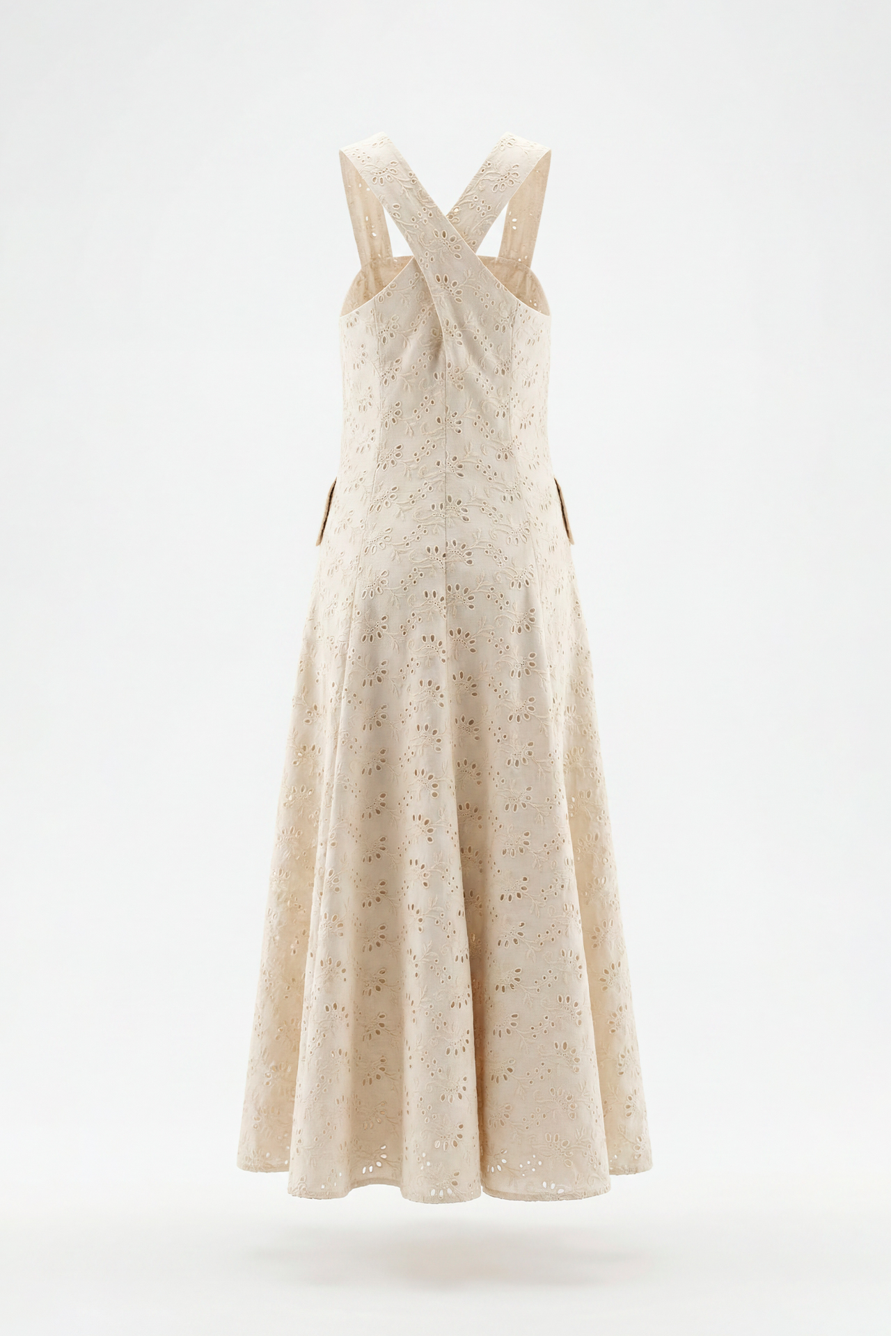 Vestido Celeste Bordado Inglês Bege - SAHOCO 2