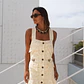 Vestido Celeste Bordado Inglês Bege - SAHOCO - miniatura 3