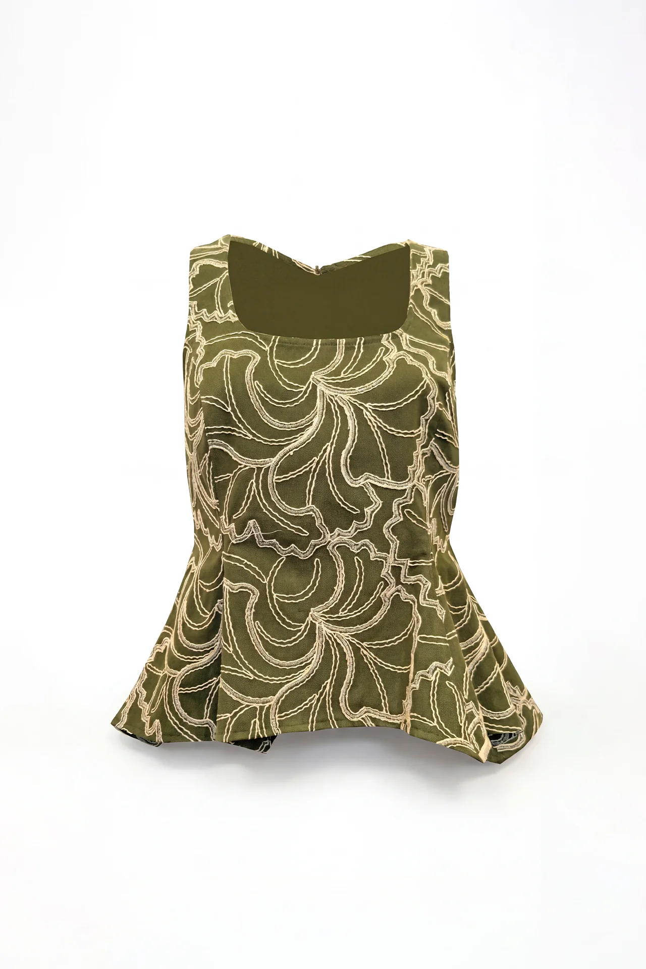 Top Assimétrico Bordado com Lantejoulas Verde - SAHOCO   1