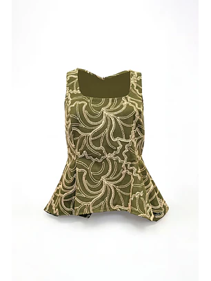 Top Assimétrico Bordado com Lantejoulas Verde - SAHOCO  