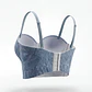 Top Corset em Renda Azul - SAHOCO   - Thumbnail 4