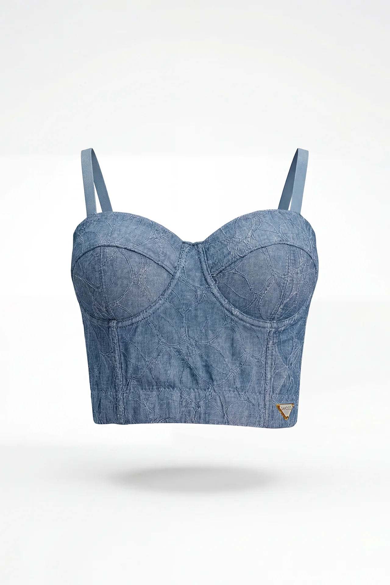 Top Corset em Renda Azul - SAHOCO   1