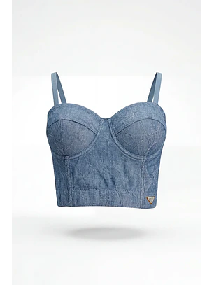 Top Corset em Renda Azul - SAHOCO  