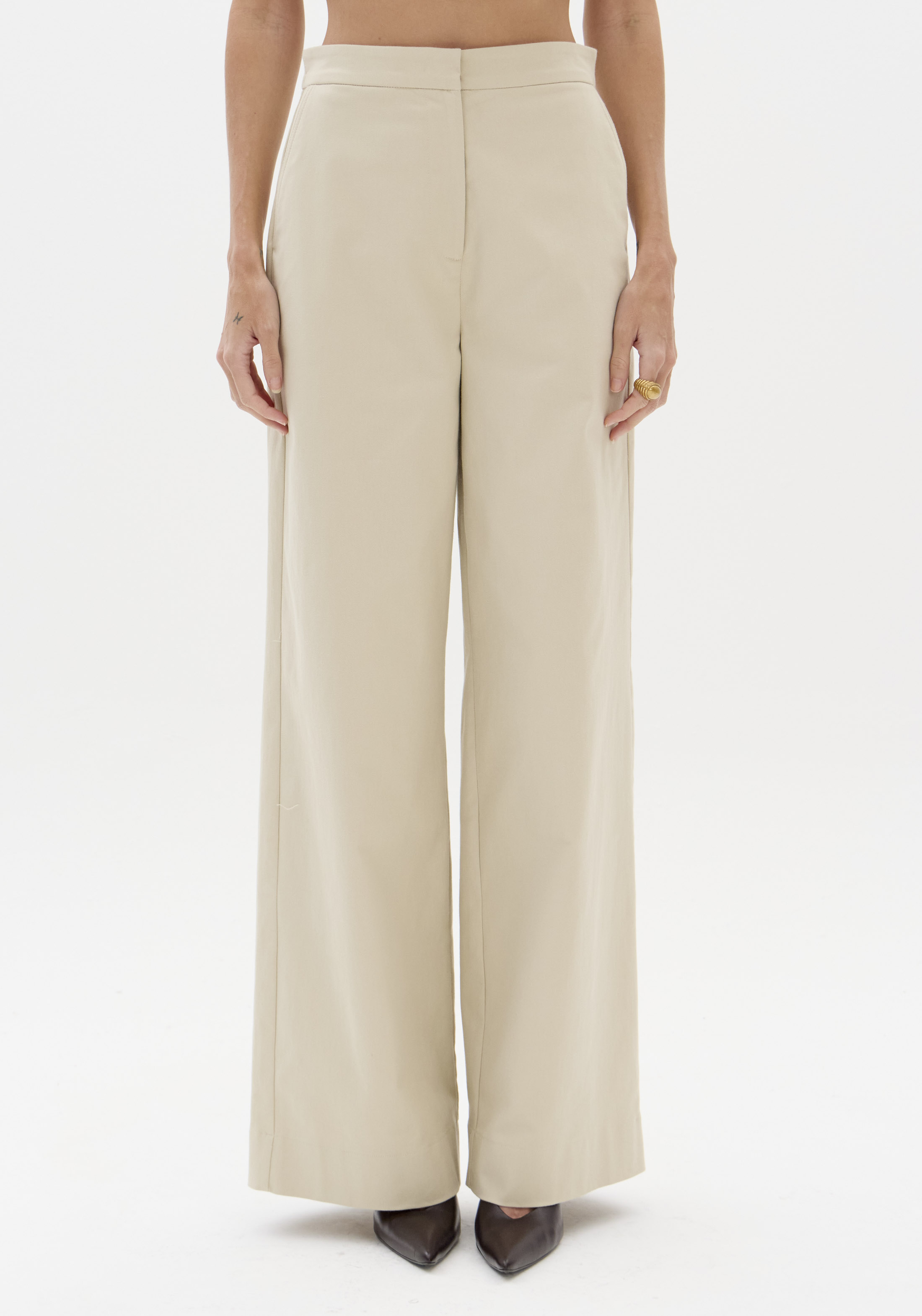 Calças Wide Leg COCONUT Creme - Lança Perfume 1