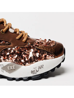 Ténis Strass D190608-17 Castanho e Bronze - Exé  