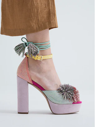 Sandália de Salto Ophelia 925 Multicolor - EXÉ 