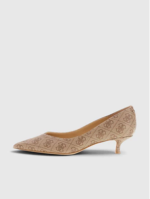 Sapato Salto Baixo CASEN 2 Logo Bege - Guess 