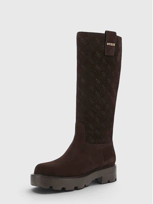 Bota de Cano Alto Camurça YAILYN2 Castanho - Guess