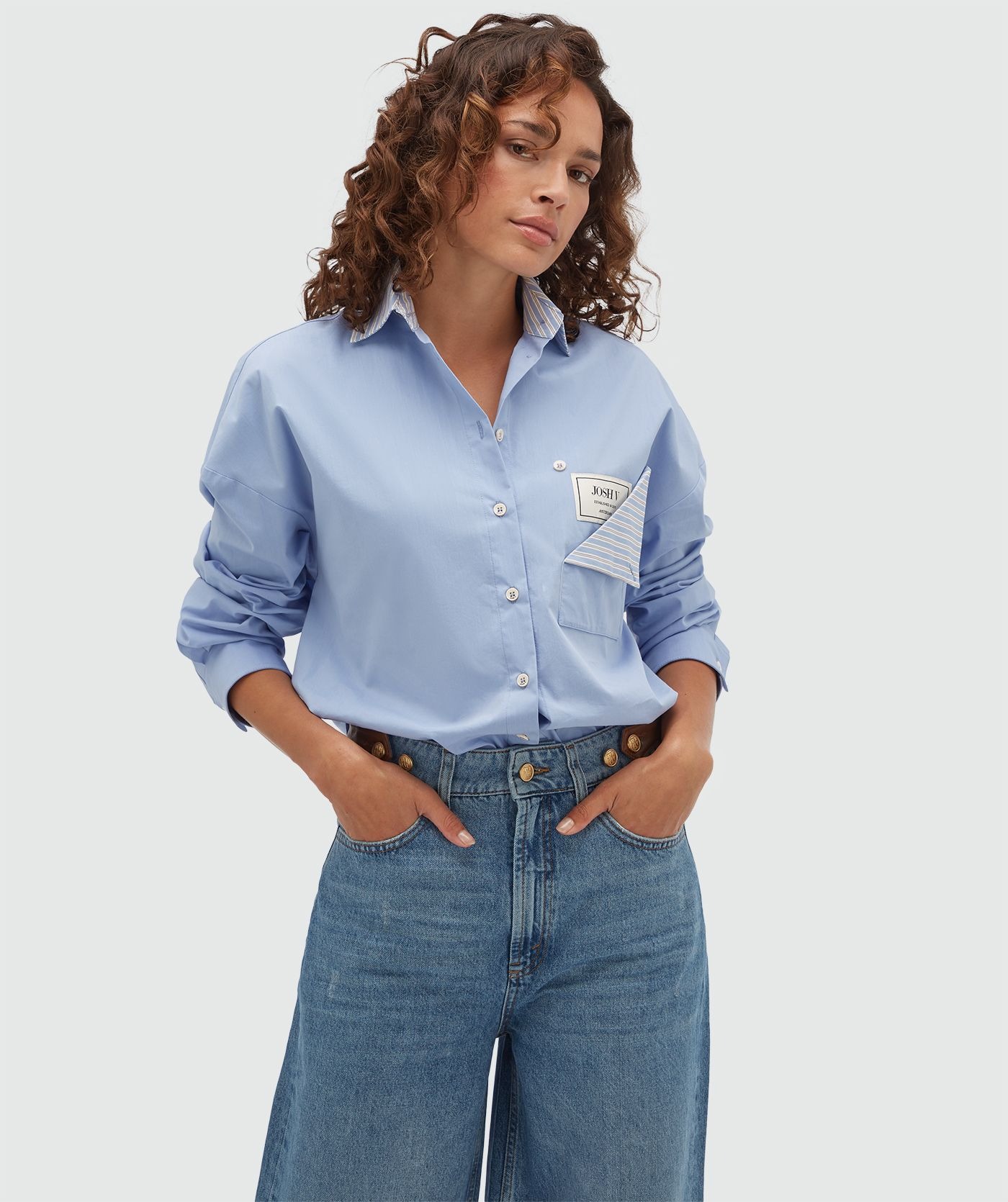 Camisa ROMULO Oversized em Azul - Josh V  1