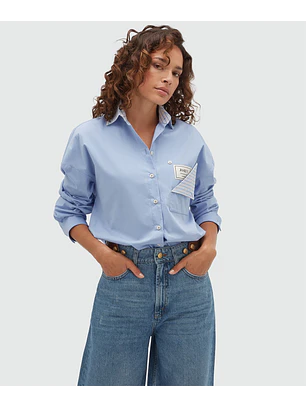 Camisa ROMULO Oversized em Azul - Josh V 