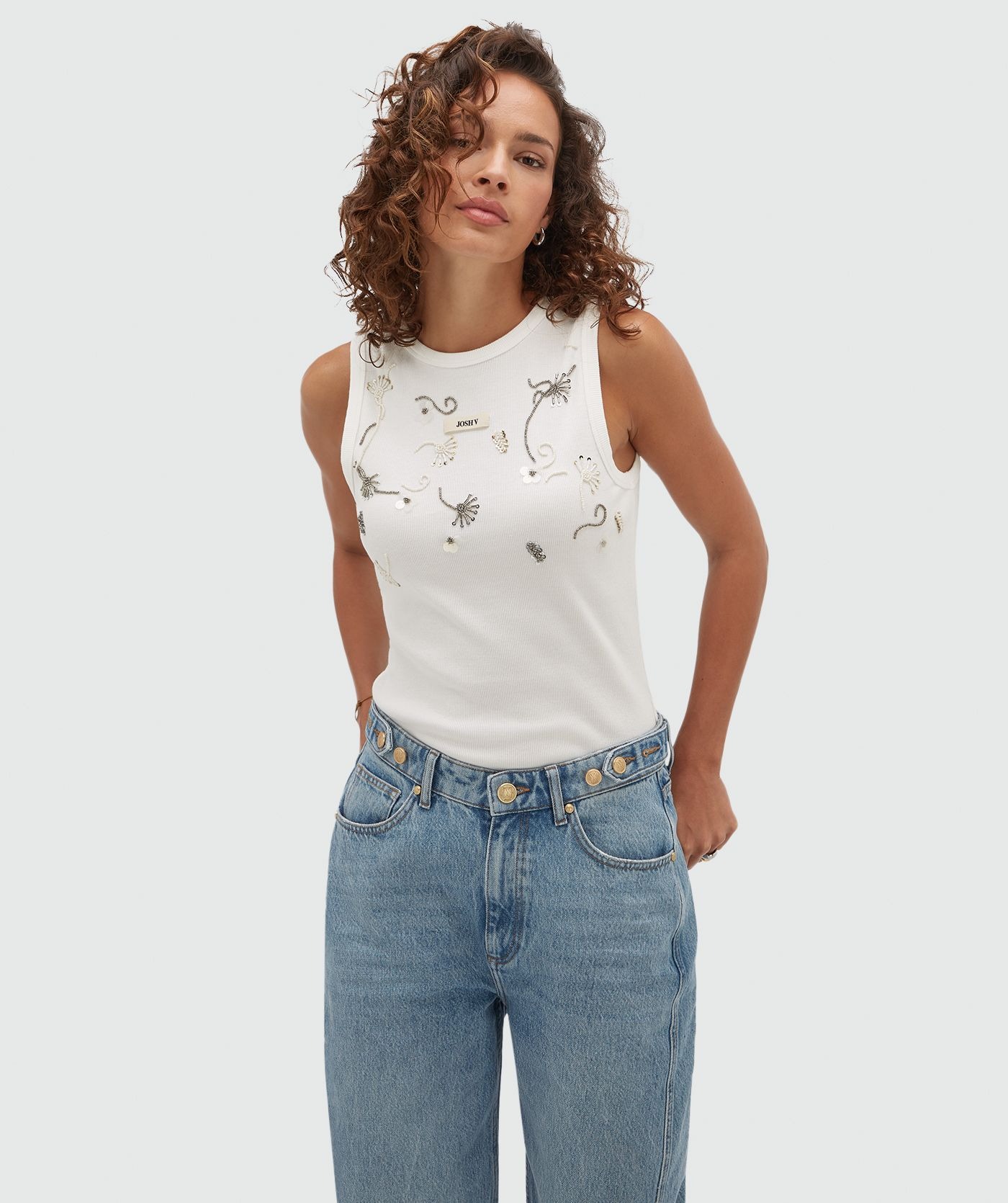 Top Canelado CALIX em Branco - Josh V 1