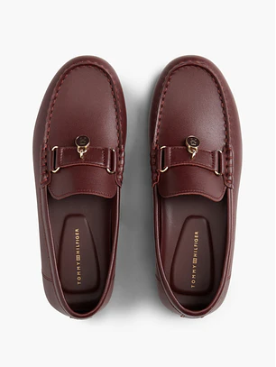 Mocassins em Pele Bordeaux - Tommy Hilfiger 