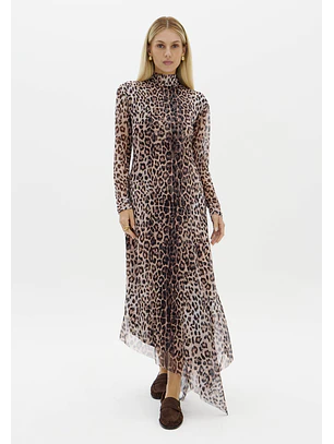 Vestido Comprido Animal Print  - Lança Perfume