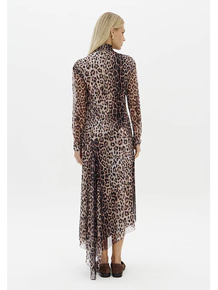 Vestido Comprido Animal Print  - Lança Perfume