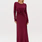 Vestido Canelado com Nó Bordeaux - Lança Perfume - vignette 1