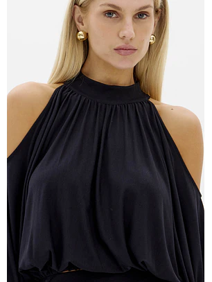Blusa com Mnaga Comprida  Preto - Lança Perfume 