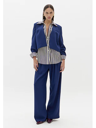 Camisa de Riscas Azul e Branco - Lança Perfume 