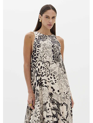 Vestido Comprido PRIMAL BLOOM Preto - Lança Perfume